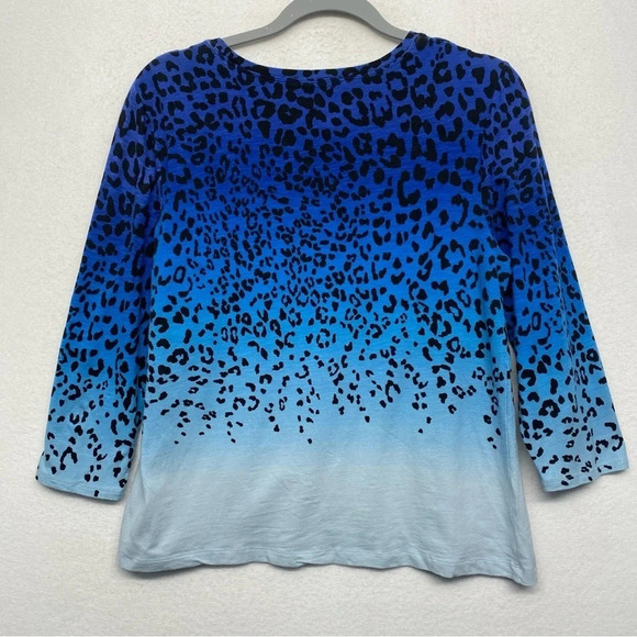 Zenergy Chico’s Blue Blouse 1 / S Printed - Picture 2 of 6